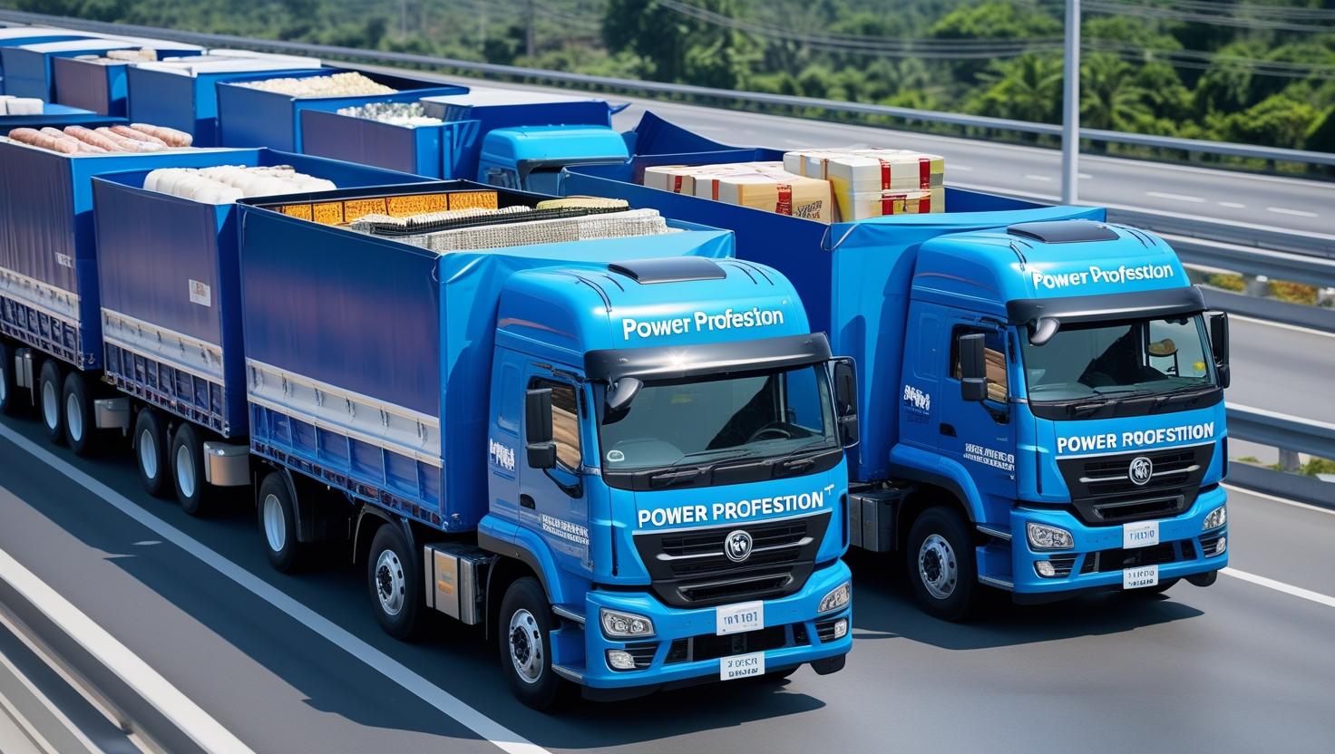 Blue trucks are running